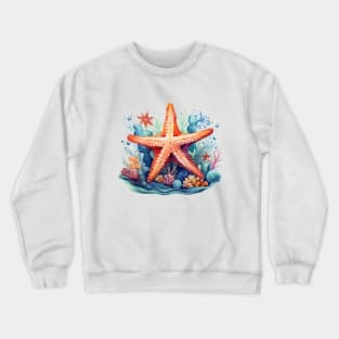 Orange Starfish Crewneck Sweatshirt